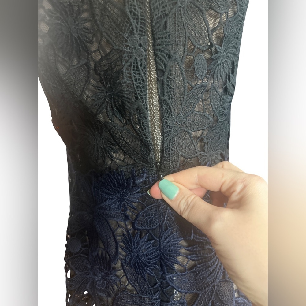 Anthropologie Deletta Black and Navy Lace Blouse - Picture 6 of 12
